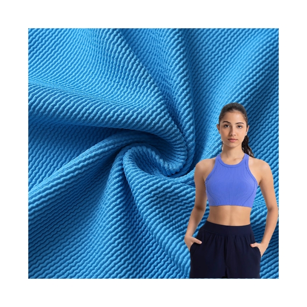 260g Polyester High Elastic Knitted Ribbed Lightning Fabric – Double-Sided – for Sportswear, Yoga &a | product image