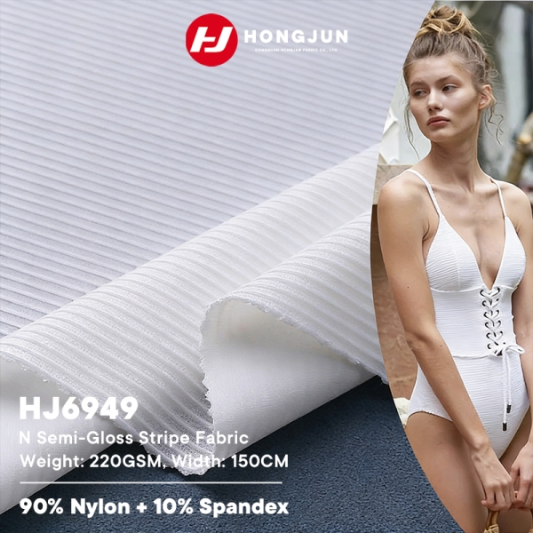 Factory Direct Sale Striped Knitted Fabrics Elastic Sports Vest Swimsuit Wear Fabric Skin-friendly F | product image