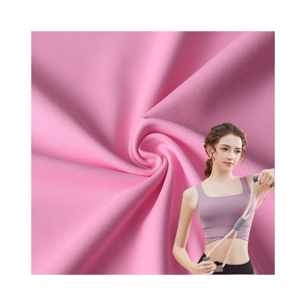 Polyester 280G Imitation Cotton High Elasticity Knitted Fabric Moisture Wicking Yoga Clothes Sportsw | product image