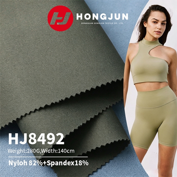 Factory Direct Sale 280g Double Sided Knitted Polyamide Spandex Fabric Fast Drying Snug Fitting Air  | product image