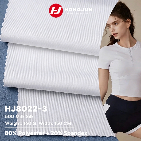 Factory Wholesale 50D Milk Silk Polyester Spandex Fabric 160GSM for Smooth, Stretchy Activewear Tops | product image