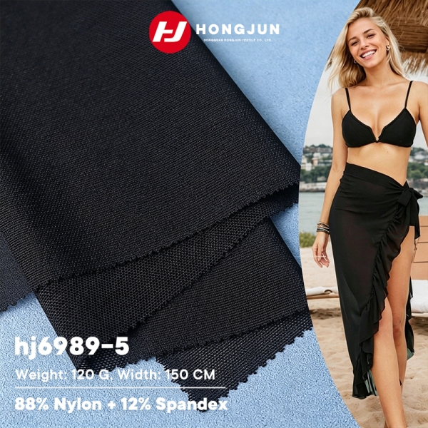 Factory Wholesale Lightweight Sheer Mesh Nylon Spandex Fabric 120GSM for Swimwear Cover-Ups & Be | product image