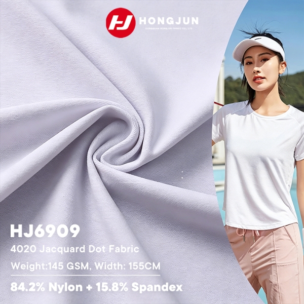 Direct Selling High Elasticity Breathable Pearl Flower Fabric Sports T-shirt Fabric Casual Top Fitne | product image