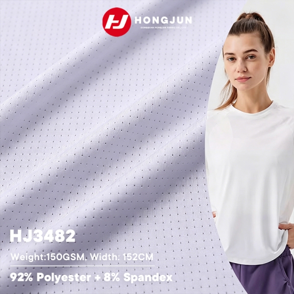Wholesale Breathable Mesh Polyester Fabric Lightweight Sportswear Tennis Outfit Yoga Top Fabric Quic | product image