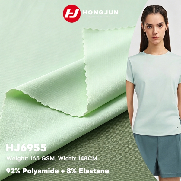 Wholesale Lightweight Breathable Polyamide Elastane Fabric 165GSM Quick Dry for Women's Casual T-Shi | product image