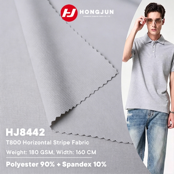 New Soft Smooth Horizontal Stripe T800 Fabric 180GSM for Men's All-Season Casual Polo Shirts | product image