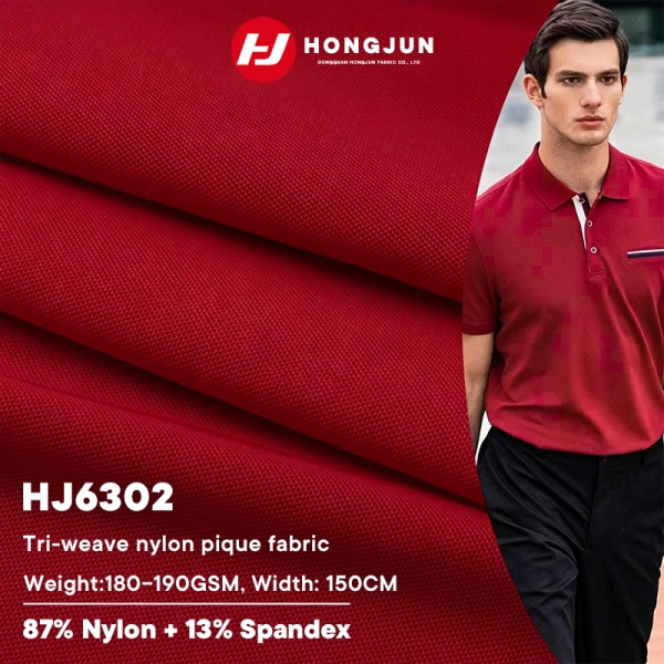 New Tri-Weave Nylon Pique Fabric Breathable Wrinkle Resistant for Business Polo Shirts | product image