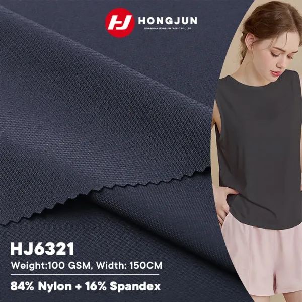 High Quality Ultra Thin Nylon Spandex Fabric Breathable Lightweight for Sports Sleeveless Tank Top | product image