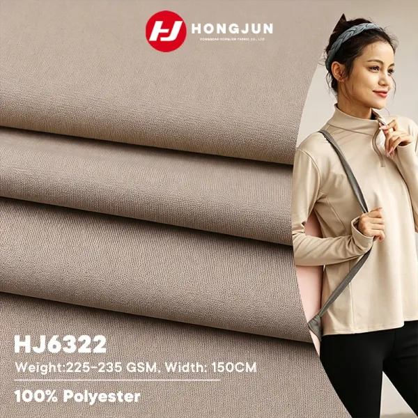 Factory Direct Selling Thickened 100% Polyester Fabric Soft Smooth Warm for Yoga Long Sleeve Sports  | product image