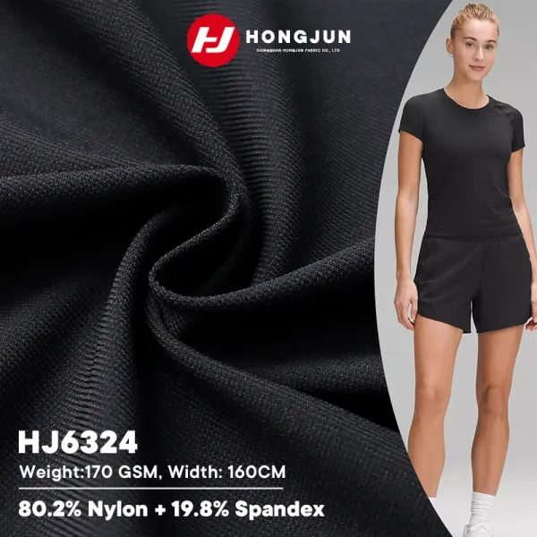 Best Smooth Nylon Spandex Fabric Quick Dry Breathable Slim Fit Sports T-Shirt Shorts Cloth | product image