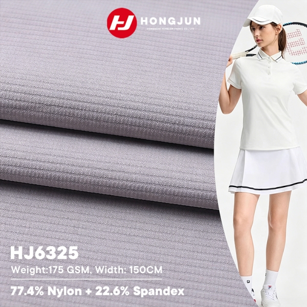 Factory Price Striped Texture Nylon Spandex Fabric Breathable High Stretch for Tennis Polo & Ski | product image
