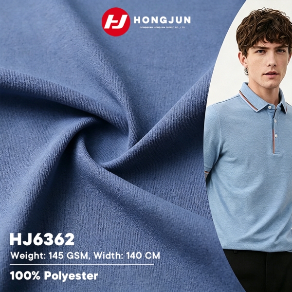 Wholesale Shape-Retaining Wrinkle-Free 100% Polyester Fabric for Men's All-Season Polo Shirts | product image