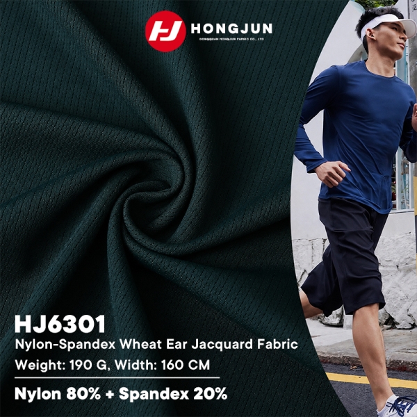 Brand New Stretch Wheat-stripe Knitted Fabric Breathable Quick-drying Fitness Tops Fabric Running Cl | product image