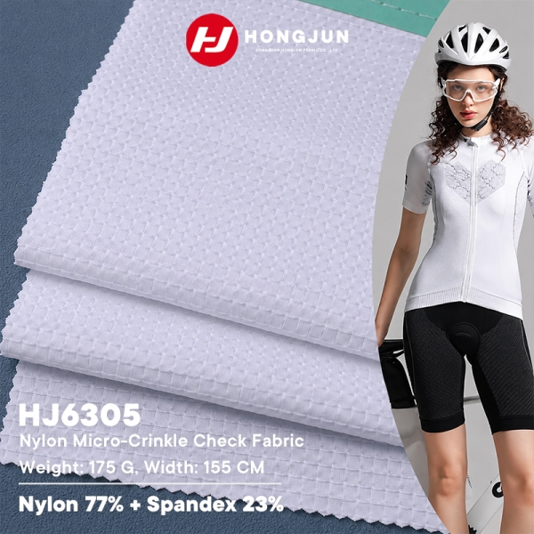 Best Micro-Crinkle Check Nylon Spandex Fabric 175GSM Quick-Dry for Cycling Jerseys & Sportswear | product image
