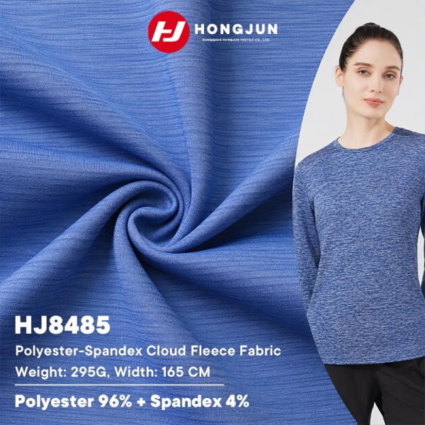Wholesale Cloud Fleece Polyester Spandex Fabric 295GSM for Warm Athletic Tops | product image
