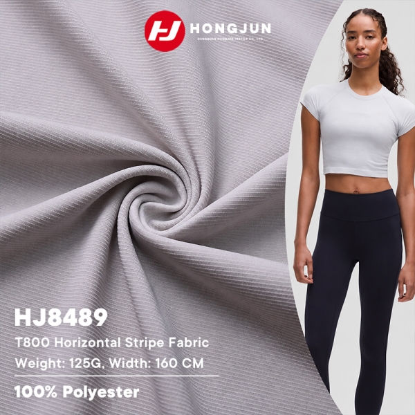 New Arrival Lightweight T800 Horizontal Stripe 100% Polyester Fabric 125GSM for Quick-Dry Activewear | product image