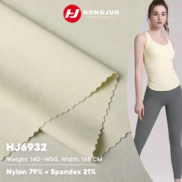 Direct Selling Ultra-Soft Nylon Spandex Fabric 140-145GSM for Breathable Activewear Tops | product image
