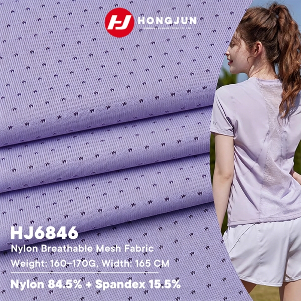 Wholesale Breathable Hole Fabric butterfly Net Stretch Jacquard Fabric Breathable Quick-drying T-shi | product image