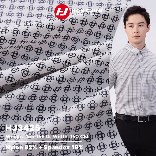 On Sale Nylon Spandex Double Warp Printed Fabric for Men Business Casual Shirts T Shirts Lightweight | product image