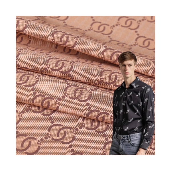 Nylon Spandex Double Warp Flat Printed Knitted Fabric Men's Ice Silk Thin Casual Business Plaid Shir | product image