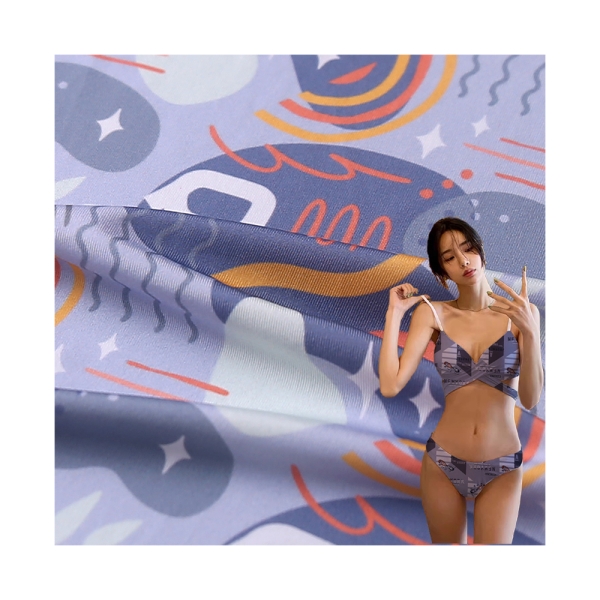 Inventory Nylon Spandex Digital Direct Spray Printed Fabric Ice Silk Elastic Swimsuit Underwear Fabr | product image