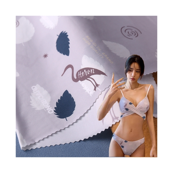 Light Gray Bottom Nylon Spandex Digital Direct Spray Printed Fabric Ice Silk Elastic Swimsuit Underw | product image