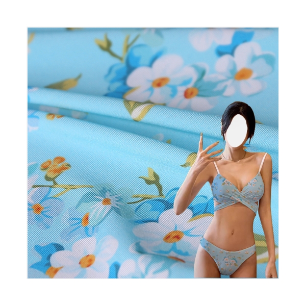 Factory Wholesale of Nylon Digital Direct Spray Printed Fabric Ice Silk Elastic Swimwear Underwear P | product image
