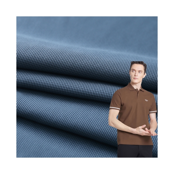 Wholesale 180G Nylon Spandex Waffle Knit Fabric Breathable Business Men's Workwear T-shirt Polo Shir | product image