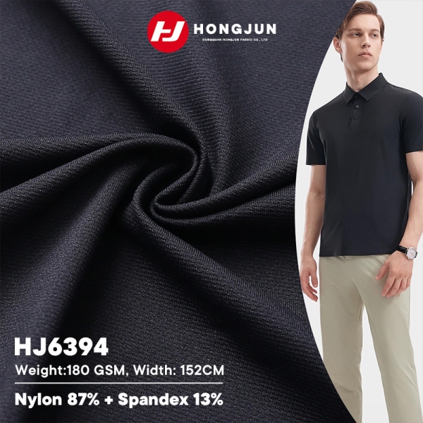 Brand New Wrinkle-Resistant Nylon Spandex Fabric 180GSM Stretch Breathable for Men's Polo Shirts | product image