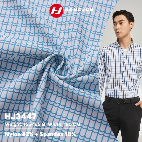 Hot Sale Thin Men Check Fabric with Double Warp Plain Process Printing Suitable for Business Casual  | product image