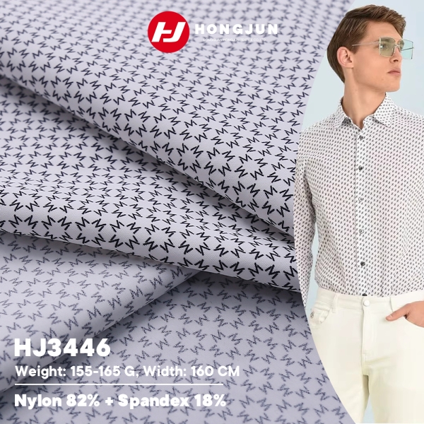 Best Selling Soft Skin Friendly Nylon Ammonia Double Warp Plain Printed Fabric Men Thin Casual Shirt | product image