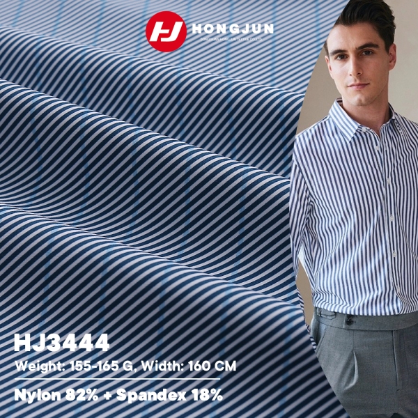 Best Lightweight Breathable Nylon Ammonia Striped Print Double Warp Plain Fabric for Men Business Ca | product image