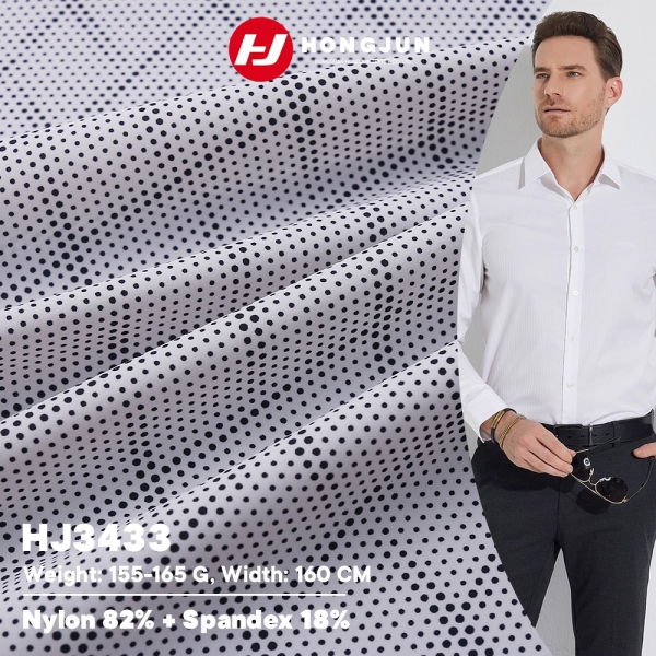 Wholesale Nylon Double Warp Plain Weave Printed Polka Dot Fabric for Men Sports Casual and Business  | product image