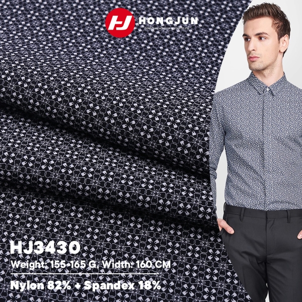 Special Offer Thin Nylon Spandex Double Warp Flat Printed Floral Fabric for Men Office and Casual Sh | product image