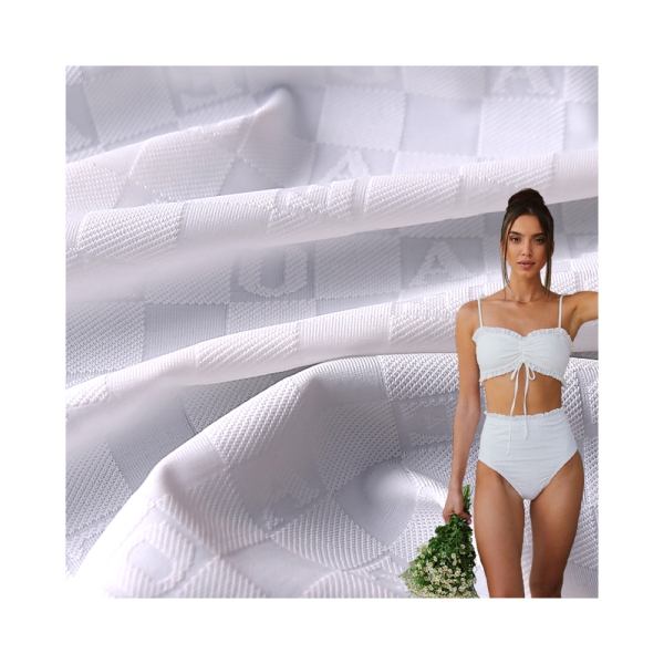 Nylon Spandex Ribbed Jacquard Quick Drying Elastic Knitted Sportswear T-shirt Underwear Swimsuit Bik | product image