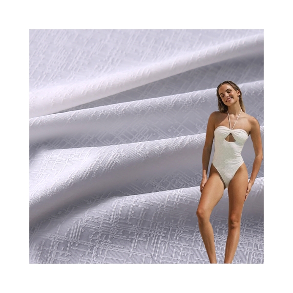 Direct Sale Ribbed Jacquard Fabric Quick Drying Elastic Knitted Sportswear T-shirt Underwear Swimsui | product image