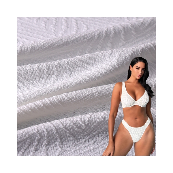 Nylon Spandex Double-sided Foam Fabric Jacquard High Elasticity Knitted Sports and Leisure Swimsuit  | product image