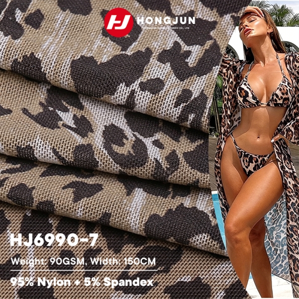 Flash Sale Camouflage Nylon Spandex Fabric Quick Dry 90g Soft Stretch Material for Swimwear Sarongs | product image
