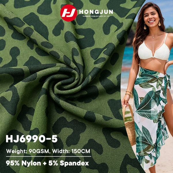 Direct Selling Camouflage Print Nylon Spandex Swimwear Fabric Lightweight 90g Stretch Mesh for Beach | product image