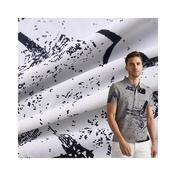 New Nylon Spandex Printed Bead Mesh Sportswear Fabric Bird Eye High End Men's Shirt Polo Shirt T Shi | product image