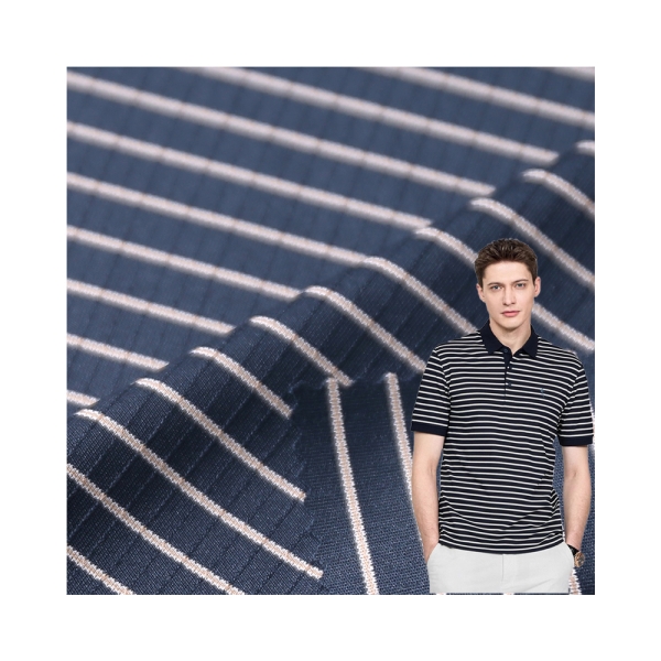 In Stock 170G Nylon Spandex Striped Jacquard Fabric Elastic Quick Drying Breathable Men's Business P | product image