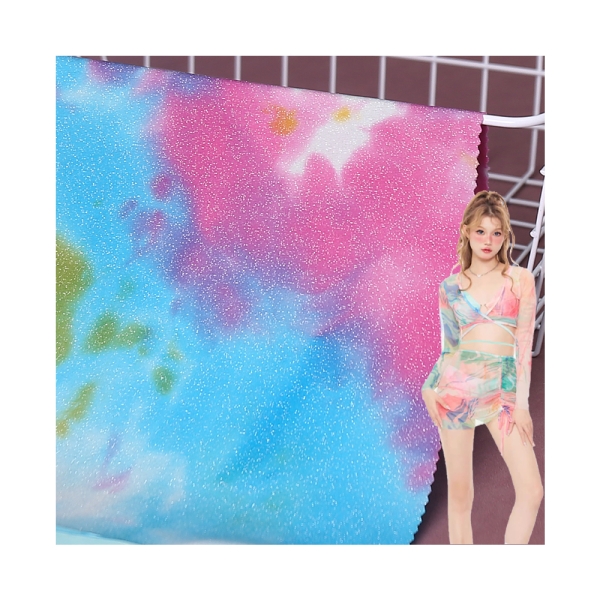 Knitted Fabric Dyed with Nylon Metal Wire Sparkling Dress Stage Wear Performance Wear Bikini Swimsui | product image