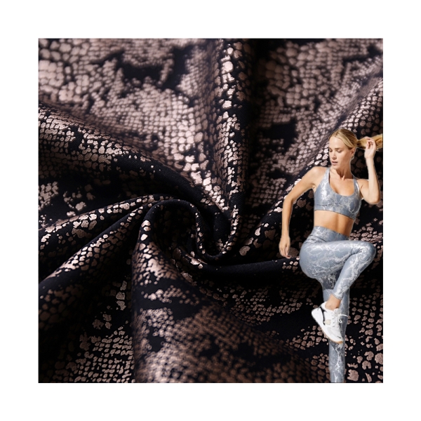 Golden Snake Patterned Nylon Spandex High Elasticity Knitted Fabric Retro Imitation Leather Post Cra | product image
