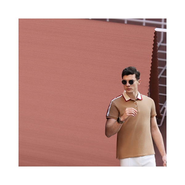 Direct Sale Nylon Spandex Striped Jacquard Knit Fabric Golf Polo Shirt Sports Casual Quick Drying Mo | product image