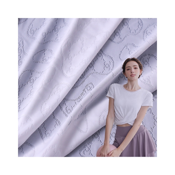 Factory Direct Sale Nylon Spandex Mesh Jacquard Dot Quick Drying Mesh Elastic Knitted Sportswear T-s | product image