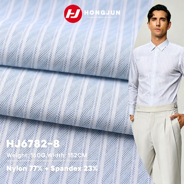 Professional Nylon Spandex Print Knit Fabric Drape Breathable Lightweight for Men Business Shirt Com | product image