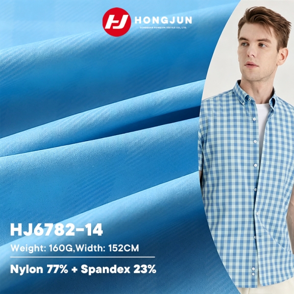 Premium Nylon Plaid Knit Print Fabric Lightweight for Men Casual Business Short Sleeve T Shirt and D | product image