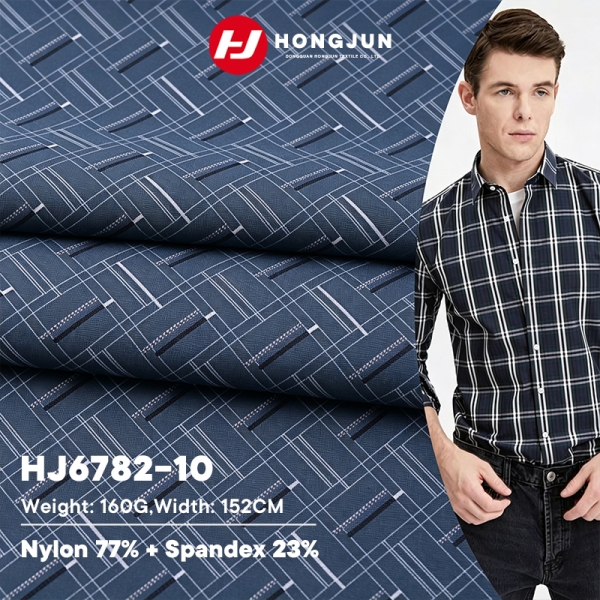Wholesale 160g Nylon Geometric Print Knit Fabric Ice Silk Lightweight for Men Casual Business Short  | product image