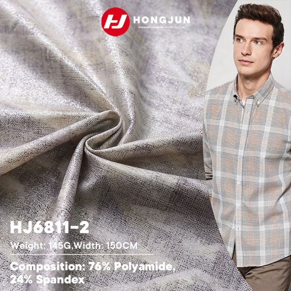 Nylon Spandex Fine Shimmer Print Knit Fabric Wrinkle Resistant Breathable for Men Business Casual Sh | product image