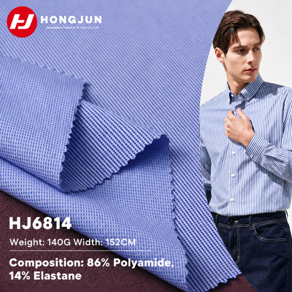 High Quality Nylon Small Dot Stripe Knit Fabric for Men Business Casual Shirt Polo T Shirt and Offic | product image